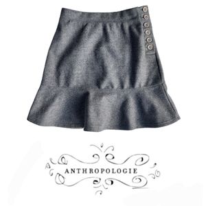 Anthropologie Maeve Gray Peplum Skirt Size 8